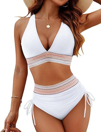 🔥 Sizes S–4XL available 🔥 2026 high-waisted, tummy-shaping color-block bikinis