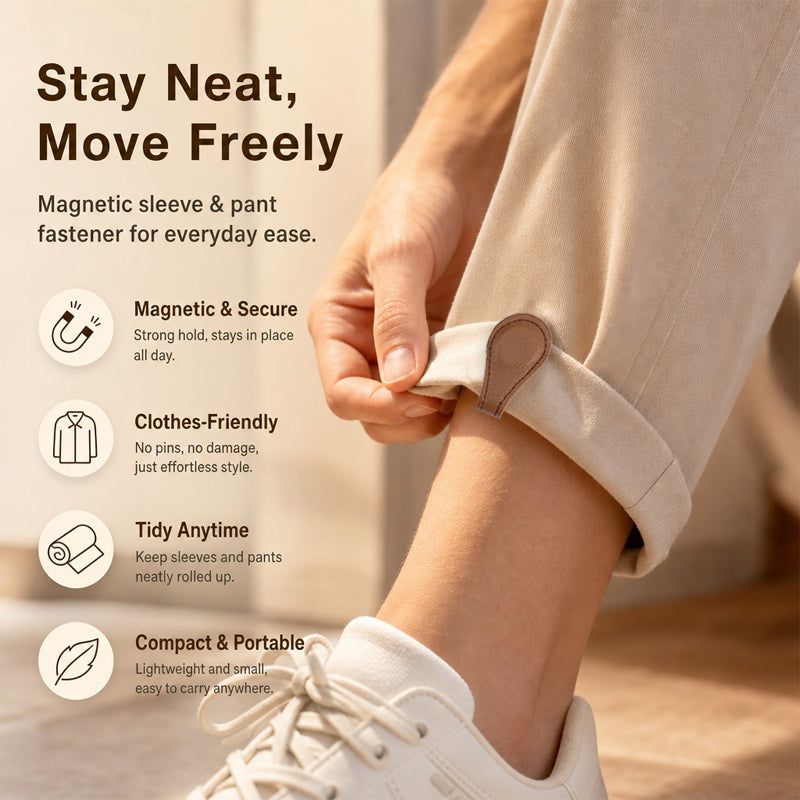 🧲👕 Magnetic adjustment strap for sleeves and hem