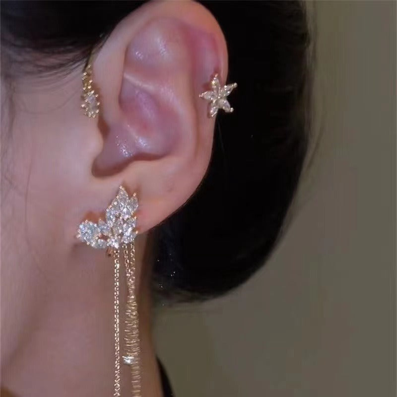 ✨🦋 Zirconia earrings with a butterfly design💖✨