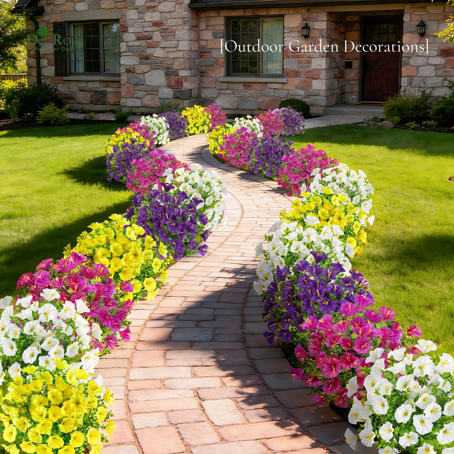 🌸 UV-resistant artificial petunias – colourful flowers all year round, with no maintenance required! 🌿✨