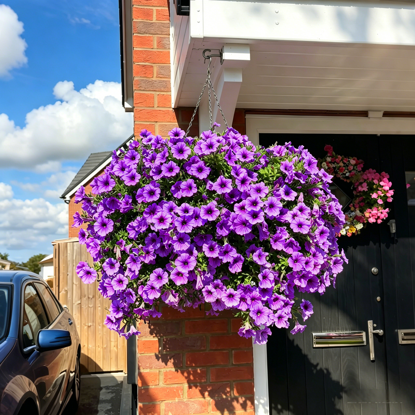 🌸 UV-resistant artificial petunias – colourful flowers all year round, with no maintenance required! 🌿✨