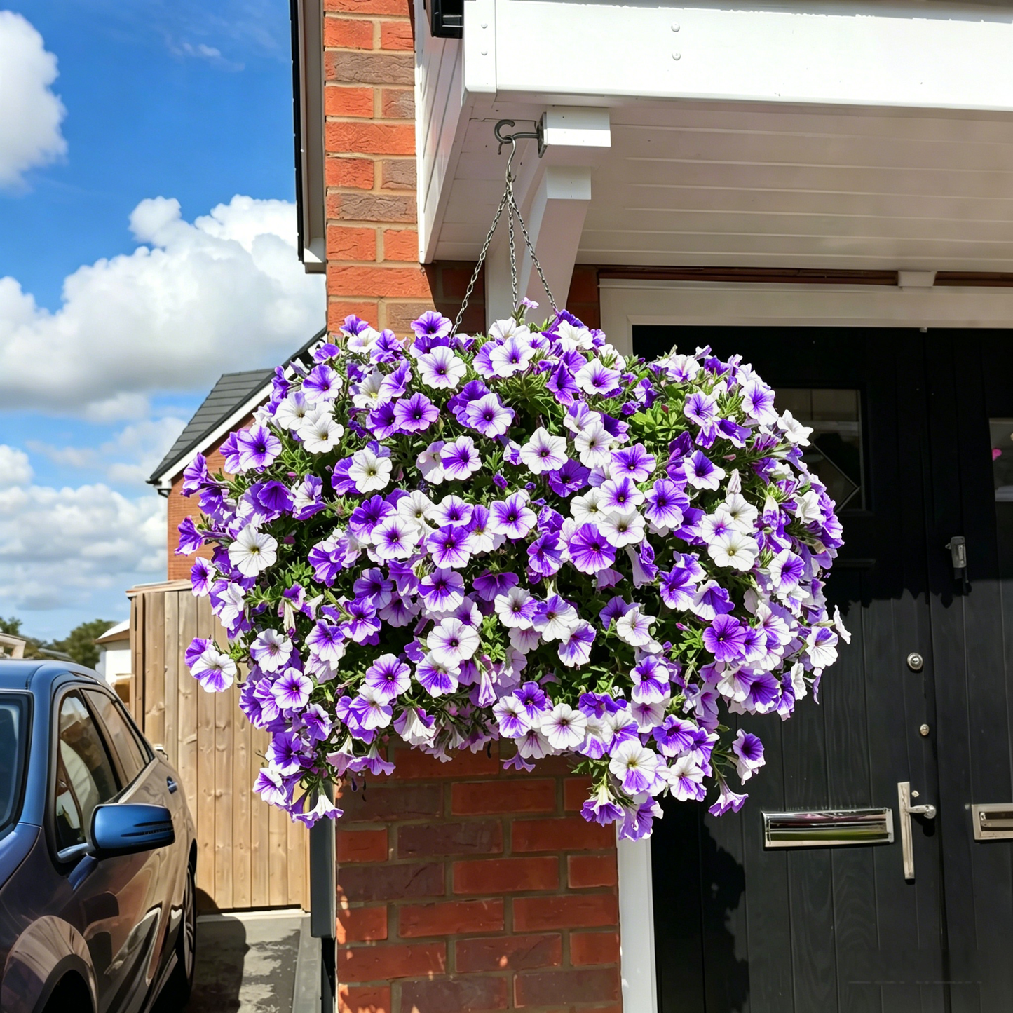 🌸 UV-resistant artificial petunias – colourful flowers all year round, with no maintenance required! 🌿✨