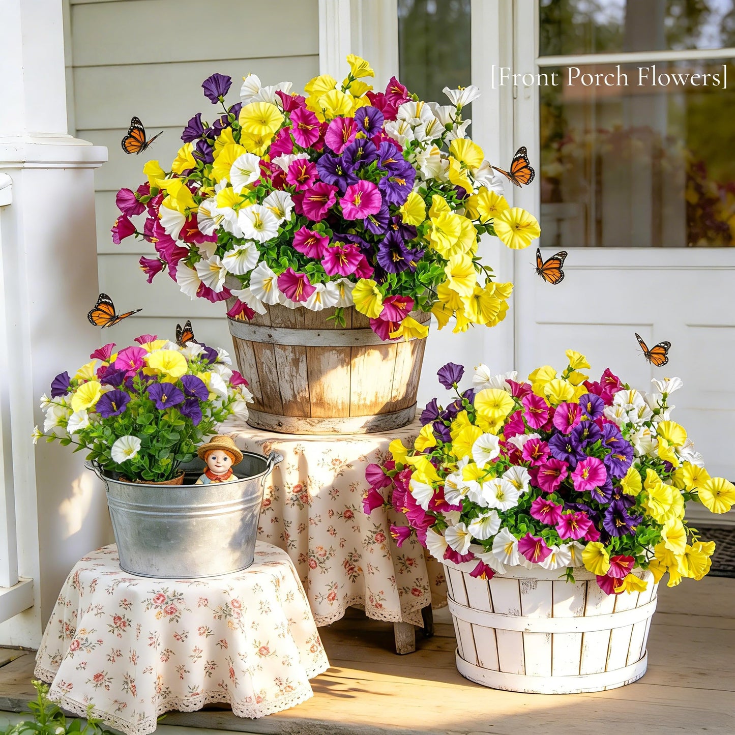 🌸 UV-resistant artificial petunias – colourful flowers all year round, with no maintenance required! 🌿✨